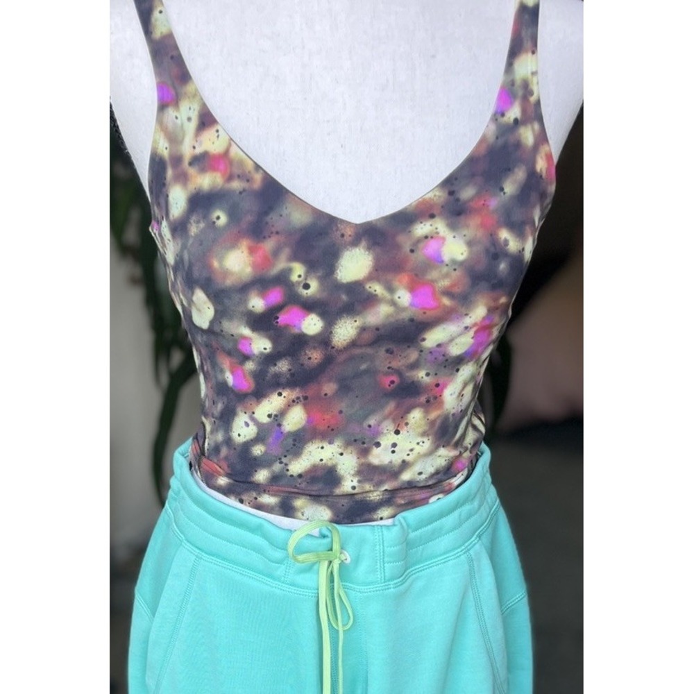 Lululemon Align Tank Top Size 4 Soft Focus Splatter Multi Nulu Crop Bra A/B Cup